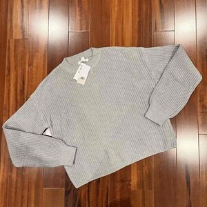 New NWT Nordstrom BP Grey‎ Sweater Ribbed Knit Crew Neck Long Sleeve Sz XS